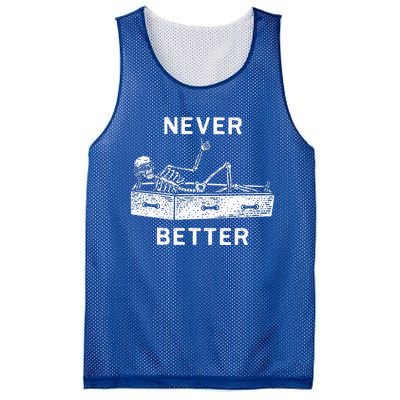 Halloween For Women Never Better Skeleton Mesh Reversible Basketball Jersey Tank