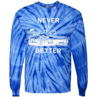 Halloween For Women Never Better Skeleton Tie-Dye Long Sleeve Shirt