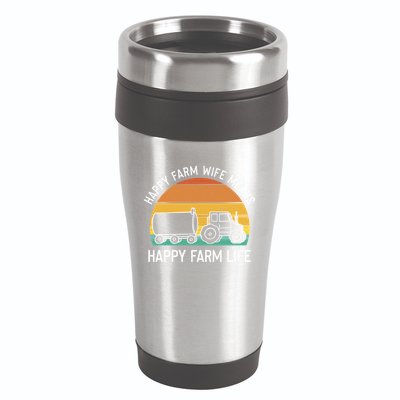 Happy Farm Wife Happy Farm Life Cool Gift Funny Farmer Meaningful Gift 16oz Travel Tumbler