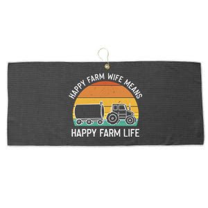 Happy Farm Wife Happy Farm Life Cool Gift Funny Farmer Meaningful Gift Large Microfiber Waffle Golf Towel