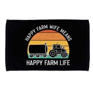 Happy Farm Wife Happy Farm Life Cool Gift Funny Farmer Meaningful Gift Microfiber Hand Towel