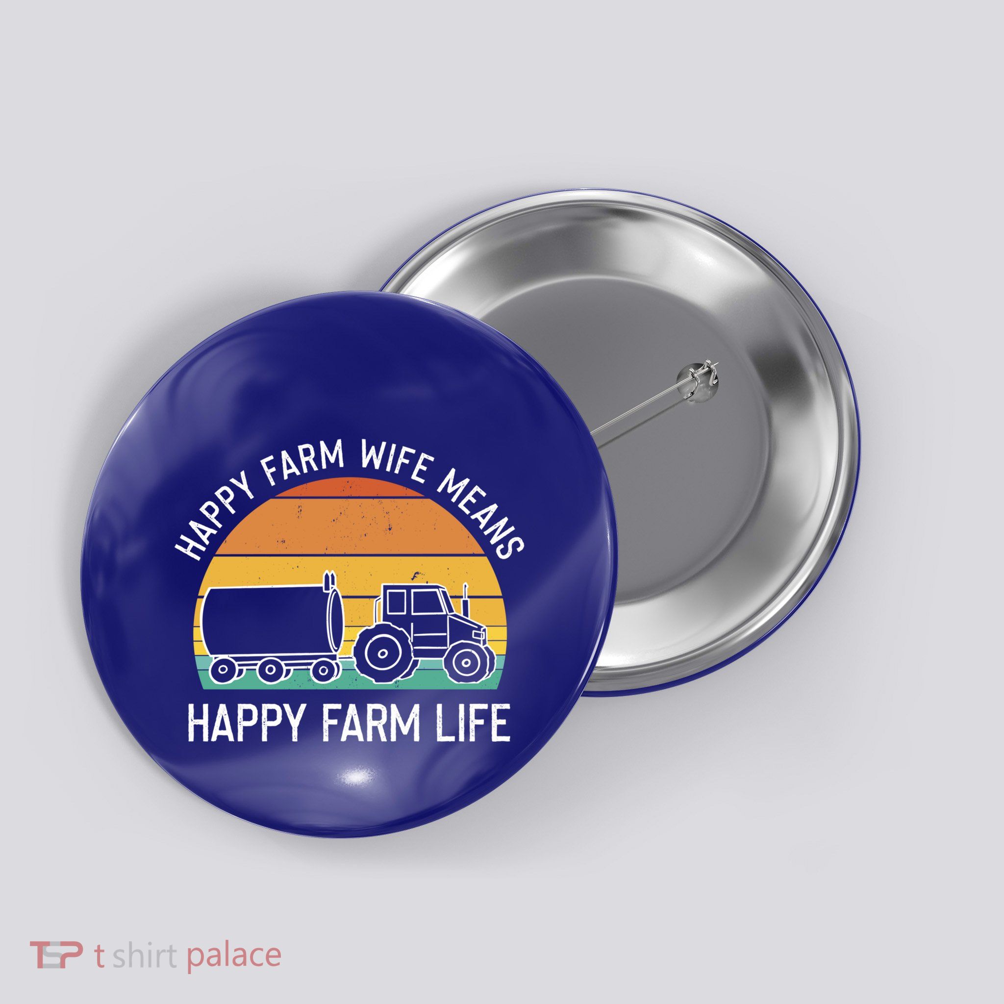 Happy Farm Wife Happy Farm Life Cool Gift Funny Farmer Meaningful Gift Button