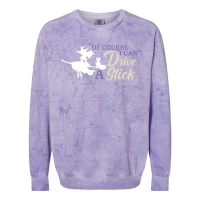 Halloween Funny Witch I Can Drive A Stick Witches Be Crazy Gift Colorblast Crewneck Sweatshirt