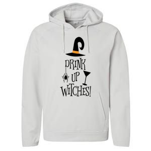 Halloween Funny Witch Up Witches Drunk Wine Beer Booze Gift Performance Fleece Hoodie