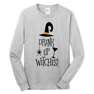 Halloween Funny Witch Up Witches Drunk Wine Beer Booze Gift Tall Long Sleeve T-Shirt