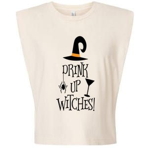 Halloween Funny Witch Up Witches Drunk Wine Beer Booze Gift Garment-Dyed Women's Muscle Tee