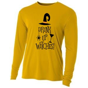 Halloween Funny Witch Up Witches Drunk Wine Beer Booze Gift Cooling Performance Long Sleeve Crew