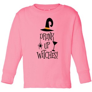 Halloween Funny Witch Up Witches Drunk Wine Beer Booze Gift Toddler Long Sleeve Shirt