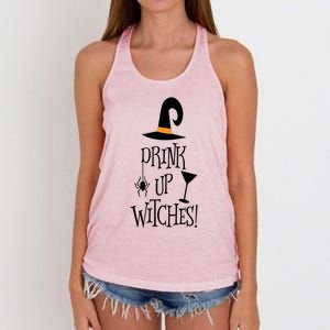 Halloween Funny Witch Up Witches Drunk Wine Beer Booze Gift Women's Knotted Racerback Tank