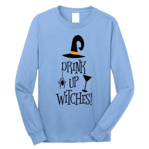 Halloween Funny Witch Up Witches Drunk Wine Beer Booze Gift Long Sleeve Shirt