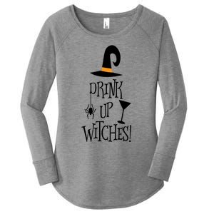 Halloween Funny Witch Up Witches Drunk Wine Beer Booze Gift Women's Perfect Tri Tunic Long Sleeve Shirt