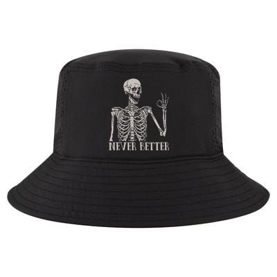 Halloweens For Women Never Better Skeleton Funny Skull Cool Comfort Performance Bucket Hat