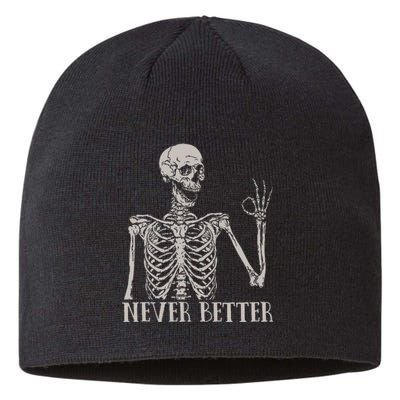 Halloweens For Women Never Better Skeleton Funny Skull Sustainable Beanie