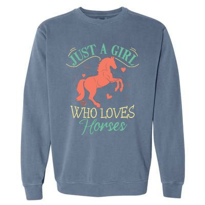 Horse For Wo Teens Girl Horse Lover Garment-Dyed Sweatshirt