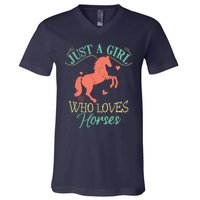 Horse For Wo Teens Girl Horse Lover V-Neck T-Shirt