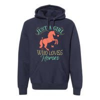 Horse For Wo Teens Girl Horse Lover Premium Hoodie