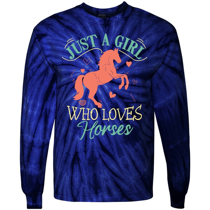 Horse For Wo Teens Girl Horse Lover Tie-Dye Long Sleeve Shirt