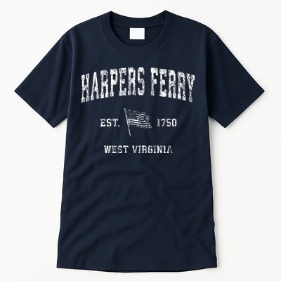 Harpers Ferry West Virginia Wv Vintage Us Flag Tall T-Shirt