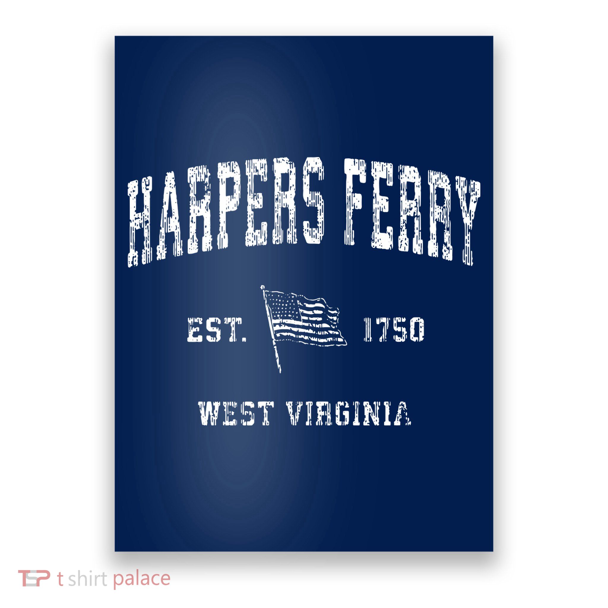 Harpers Ferry West Virginia Wv Vintage Us Flag Poster