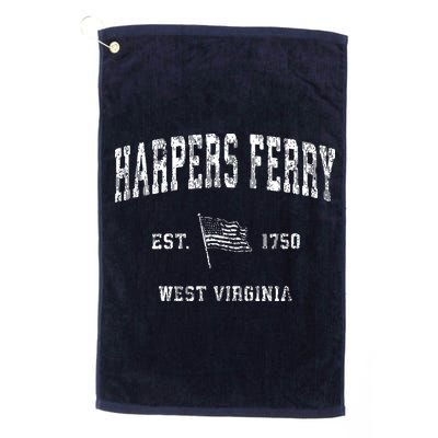 Harpers Ferry West Virginia Wv Vintage Us Flag Golf Towel