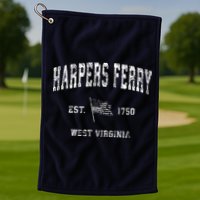 Harpers Ferry West Virginia Wv Vintage Us Flag Golf Towel