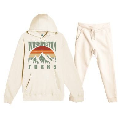 Home Funny Washington Forks Premium Hooded Sweatsuit Set