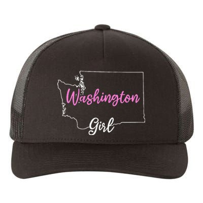 Home Funny W.A.S.H.I.N.G.T.O.N S.T.A.T.E Girl Yupoong Adult 5-Panel Trucker Hat