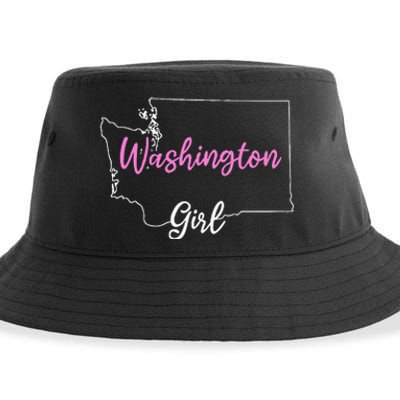 Home Funny W.A.S.H.I.N.G.T.O.N S.T.A.T.E Girl Sustainable Bucket Hat