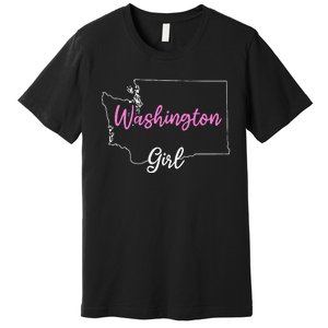 Home Funny W.A.S.H.I.N.G.T.O.N S.T.A.T.E Girl Premium T-Shirt