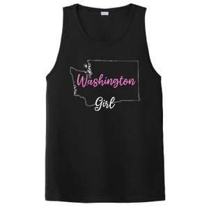 Home Funny W.A.S.H.I.N.G.T.O.N S.T.A.T.E Girl PosiCharge Competitor Tank