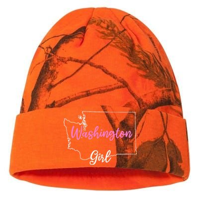 Home Funny W.A.S.H.I.N.G.T.O.N S.T.A.T.E Girl Kati Licensed 12" Camo Beanie