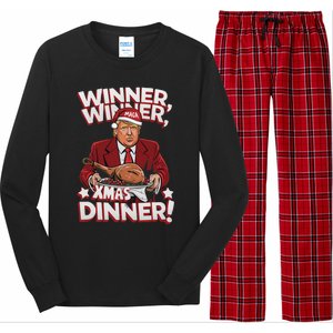 Humor Funny Winner Winner Christmas Dinner Trump Funny Xmas Long Sleeve Pajama Set