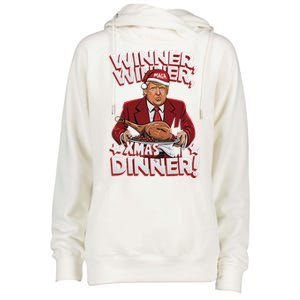 Humor Funny Winner Winner Christmas Dinner Trump Funny Xmas Womens Funnel Neck Pullover Hood