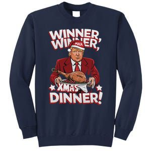 Humor Funny Winner Winner Christmas Dinner Trump Funny Xmas Tall Sweatshirt