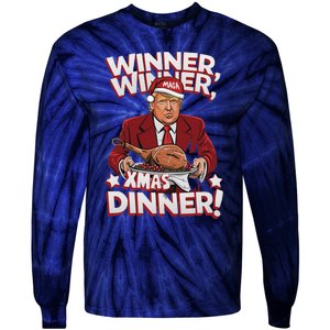 Humor Funny Winner Winner Christmas Dinner Trump Funny Xmas Tie-Dye Long Sleeve Shirt