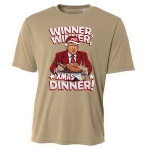 Humor Funny Winner Winner Christmas Dinner Trump Funny Xmas Cooling Performance Crew T-Shirt