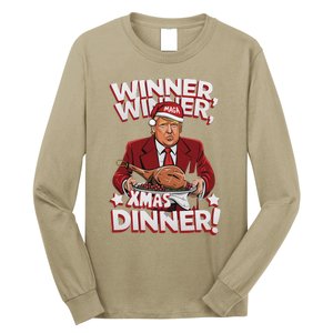 Humor Funny Winner Winner Christmas Dinner Trump Funny Xmas Long Sleeve Shirt