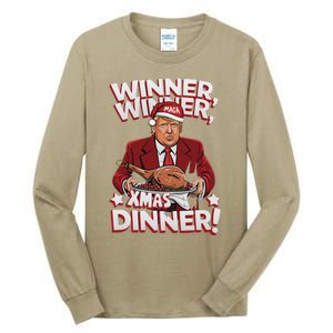 Humor Funny Winner Winner Christmas Dinner Trump Funny Xmas Tall Long Sleeve T-Shirt