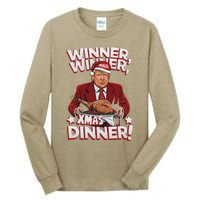 Humor Funny Winner Winner Christmas Dinner Trump Funny Xmas Tall Long Sleeve T-Shirt