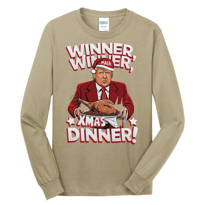 Humor Funny Winner Winner Christmas Dinner Trump Funny Xmas Tall Long Sleeve T-Shirt