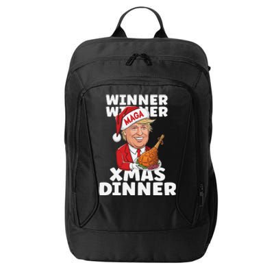 Humor Funny Winner Winner Christmas Dinner Trump Funny Xmas City Backpack