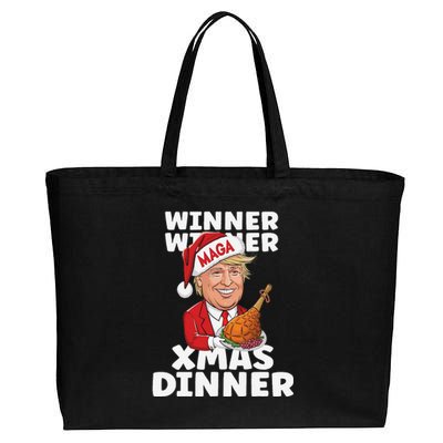 Humor Funny Winner Winner Christmas Dinner Trump Funny Xmas Cotton Canvas Jumbo Tote