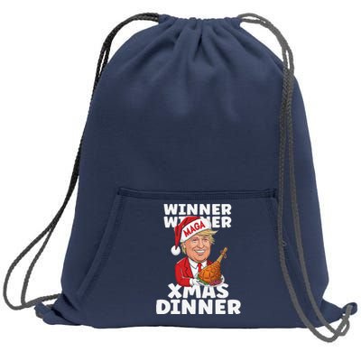 Humor Funny Winner Winner Christmas Dinner Trump Funny Xmas Sweatshirt Cinch Pack Bag