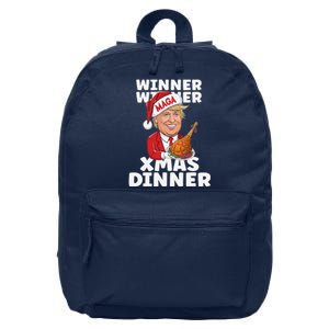 Humor Funny Winner Winner Christmas Dinner Trump Funny Xmas 16 in Basic Backpack