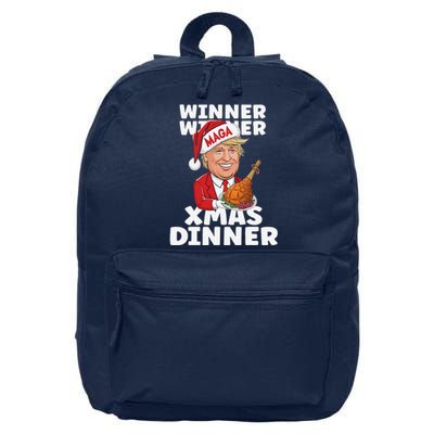 Humor Funny Winner Winner Christmas Dinner Trump Funny Xmas 16 in Basic Backpack