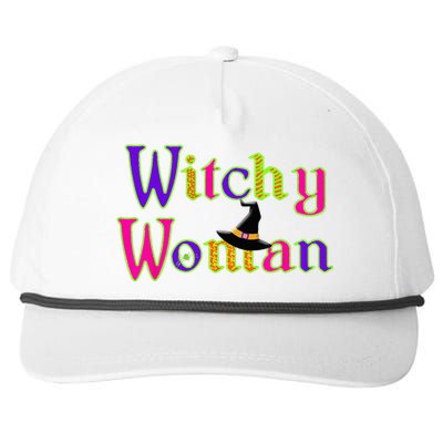 Halloween Funny Witch Witchy Woman Trick Treat Snapback Five-Panel Rope Hat