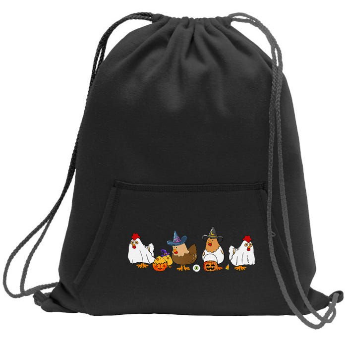 Halloween Funny Witch Spooky Chicken Costume Chick Or Treat Sweatshirt Cinch Pack Bag