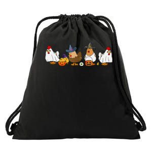 Halloween Funny Witch Spooky Chicken Costume Chick Or Treat Drawstring Bag