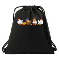 Halloween Funny Witch Spooky Chicken Costume Chick Or Treat Drawstring Bag