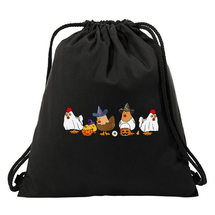 Halloween Funny Witch Spooky Chicken Costume Chick Or Treat Drawstring Bag